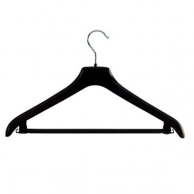 Black Plastic Suit Hangers ( With Bar ) (100/Box)